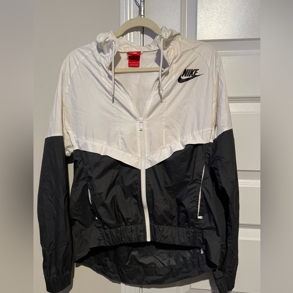 Nike Women's Black and White Bomber Jacket